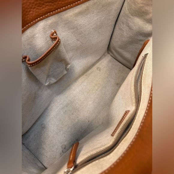 Dooney & Bourke Double Pocket Tote Brown Pebbled Leather - Picture 9 of 12